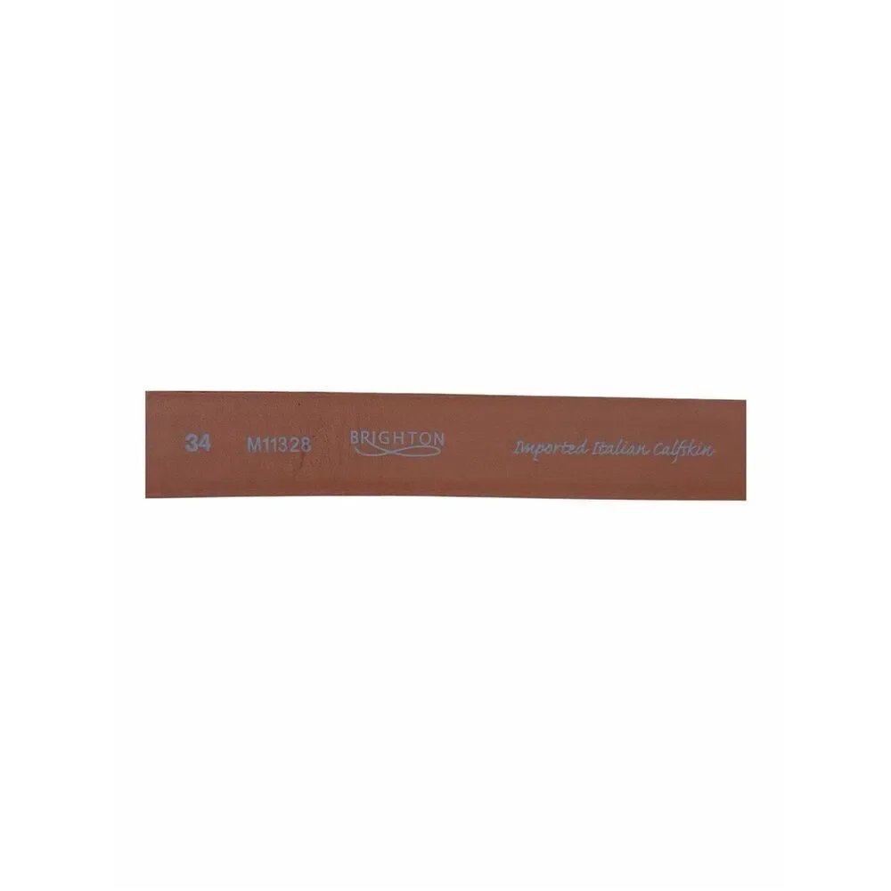 Brighton VENETO Italian Calfskin Leather Brown Belt Size 34 M11328 Unisex
